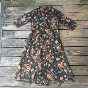 April Cornell Green Floral Maxi Dress